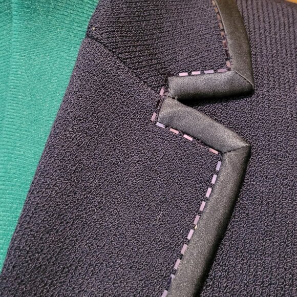 St. John By Marie Gray Evening Navy Blue Santana Knit Size 6 Jacket Evening Wear - Picture 2 of 5